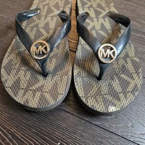 Michael Kors Black and Brown Men's Flip Flops